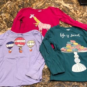 Set of 3 Crazy8 long sleeve shirts. Girls size 5